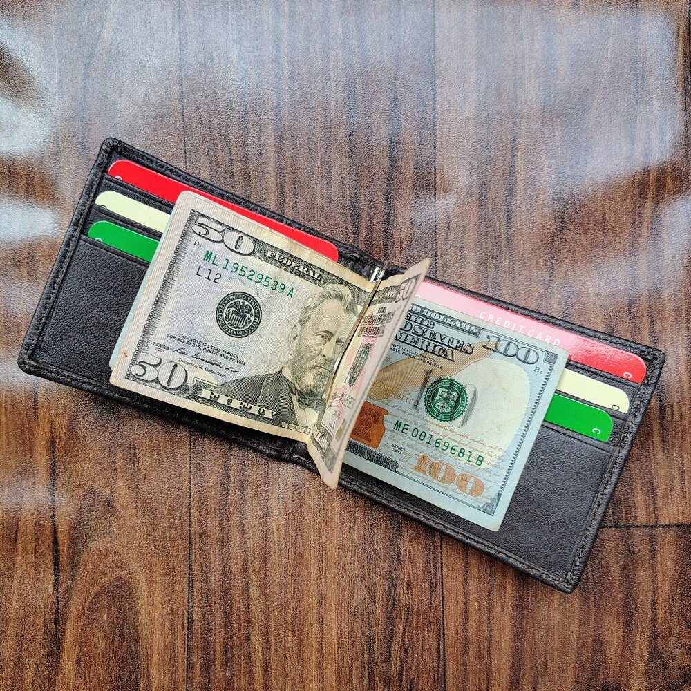 Slim men's wallet, leather wallet, groomsmen gift, men's leather wallet